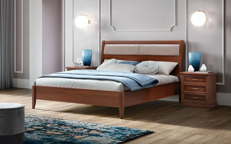 DONATELLO Кровать 160*200, ткань 801 liscio col.104 Сrema