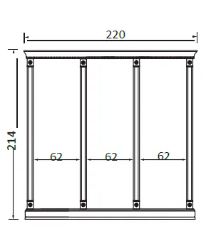 PALAZZO DUCALE CILIEGIO Комплект карнизов для панелей 60+60+60 cm