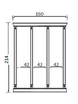 PALAZZO DUCALE CILIEGIO Комплект карнизов для панелей 40+40+40 cm