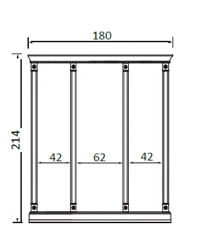 PALAZZO DUCALE CILIEGIO Комплект карнизов для панелей 40+60+40 cm